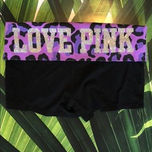 VS PINK yoga shorts bling rhinestone